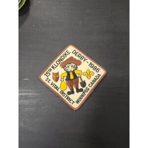 1986 Klondike Derby Patch St Vital District Scout Winnipeg Canada BSA Gold Miner